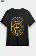 1 Mayıs Labor Day Emekçi Temalı Baskılı Oversize Bisiklet Yaka Tshirt Siyah
