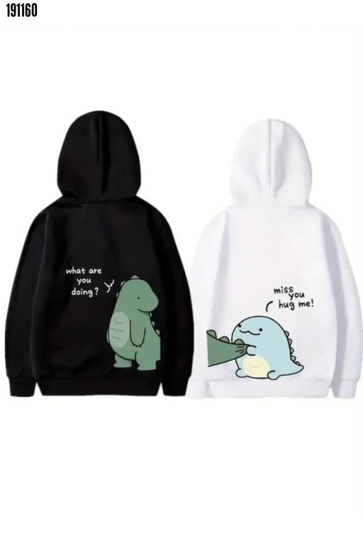 Sevgililer Günü Baskılı Oversize Kapüşonlu Sweatshirt Hoodie Beyaz (191160)