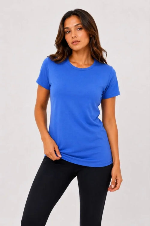 3’lü Kısa Kollu Bisiklet Yaka Basic Slim Fit T-Shirt -Petrol Mavisi  - Bej - Mavi (192489)