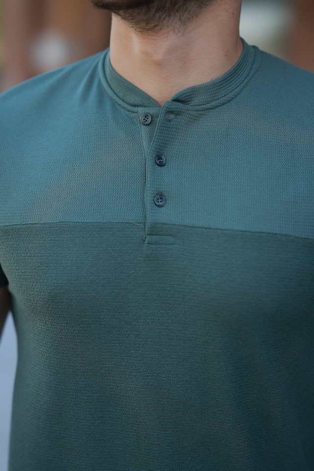 Erkek Hakim Yakalı Kısa Kollu Pamuklu T-shirt (161511)