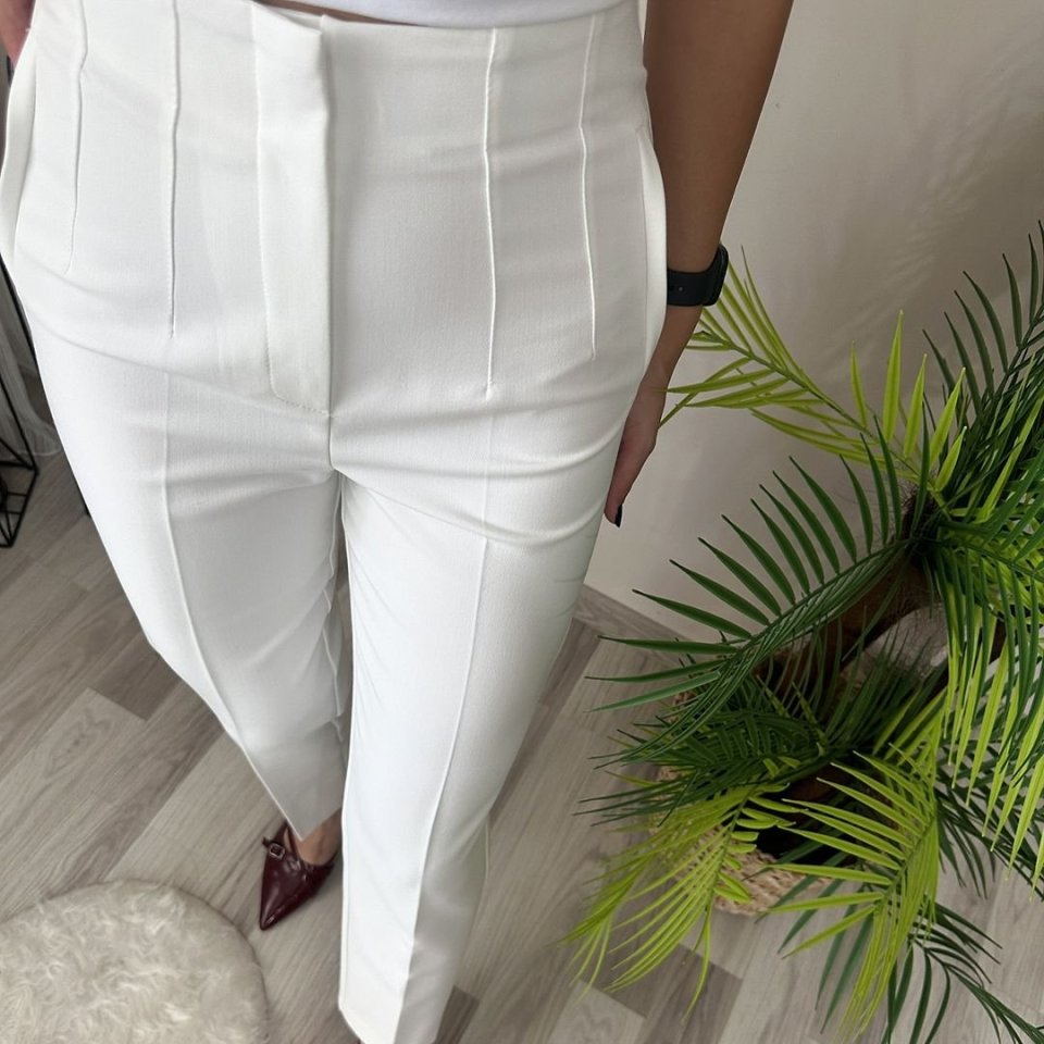 Kadın üste Oturan Paçası Bilek üzerinde Biten Atlas Kumaş Pantolon 36 (S) - 50 (5XL) (75378)