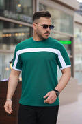 Erkek şerit Detaylı Kısa Kollu T-shirt (160882)