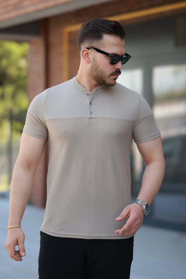 Erkek Hakim Yakalı Kısa Kollu Pamuklu T-shirt (161509)