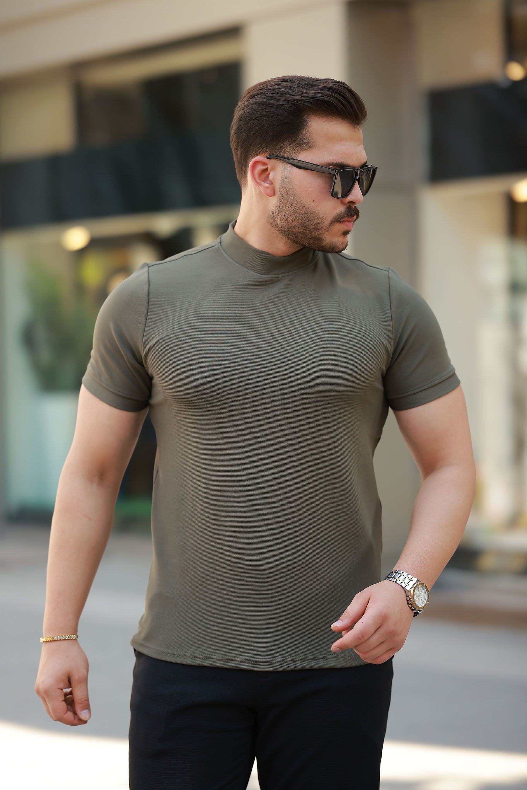 Erkek Yarım Balıkçı Yaka Kısa Kollu T-shirt (166707)