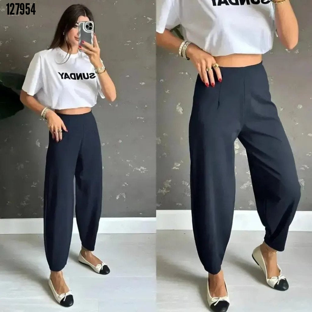 Kadın krep kumaş balon pantolon