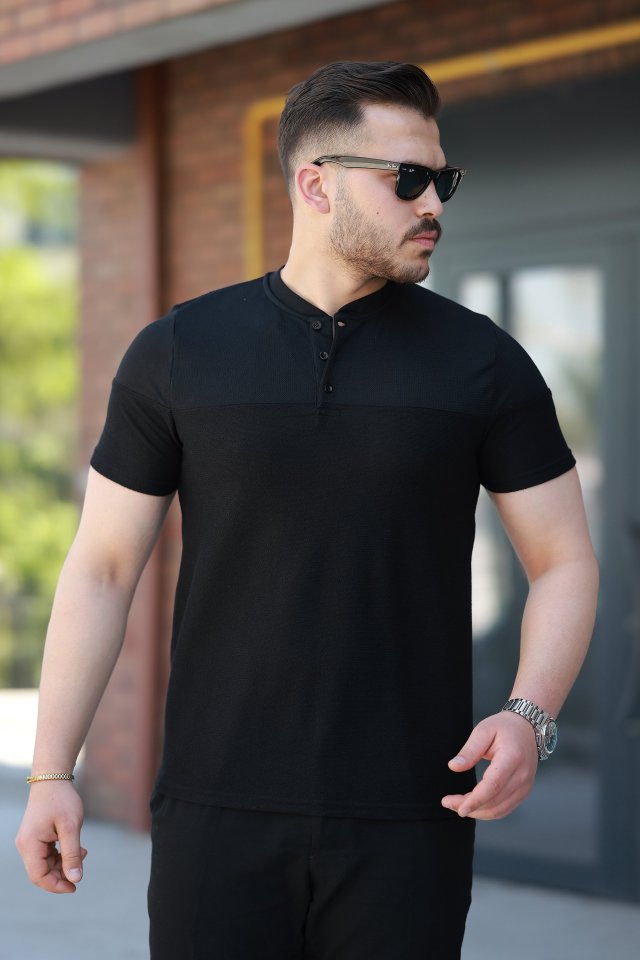 Erkek Hakim Yakalı Kısa Kollu Pamuklu T-shirt (161513)